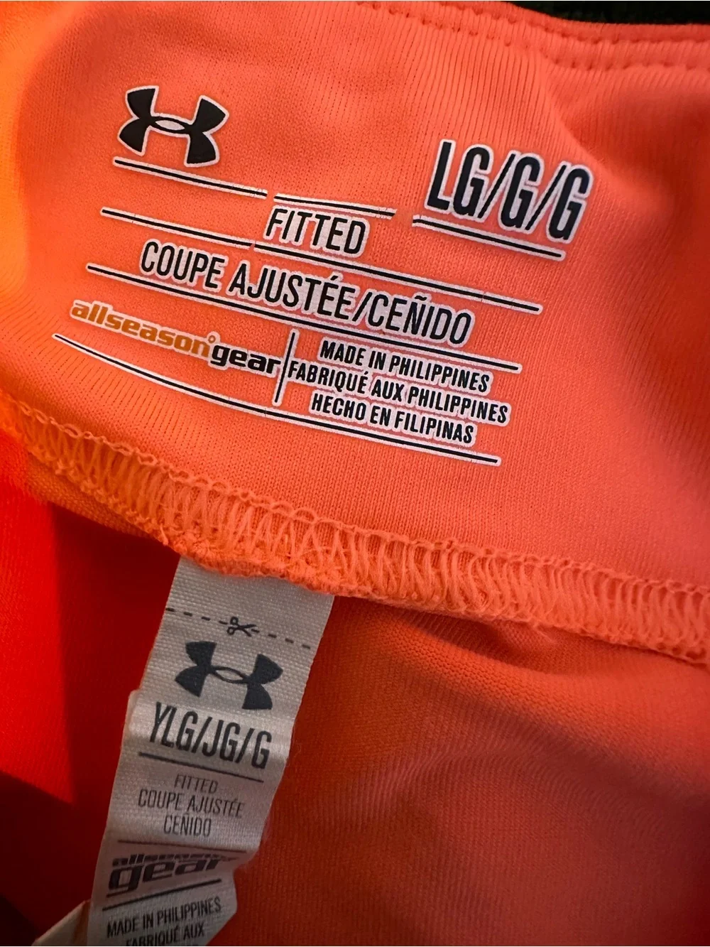 Under Armour Girls Bright Orange Athletic Leggings